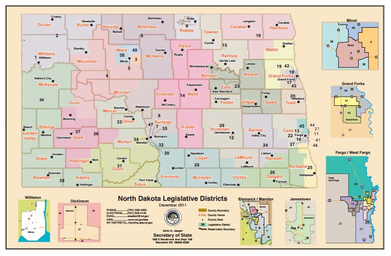 North Dakota Districts for Voting 